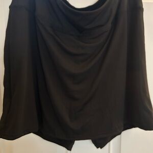 Essentials Black Asymmetrical Ruched Bubble Skorts